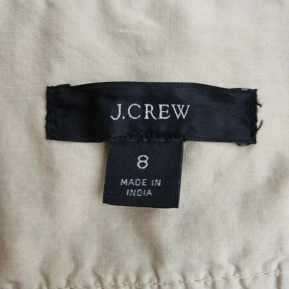 J.CREW Poplin Utility Shirt Beige Tan Long Sleeve Button Up Collared Top - Picture 5 of 7